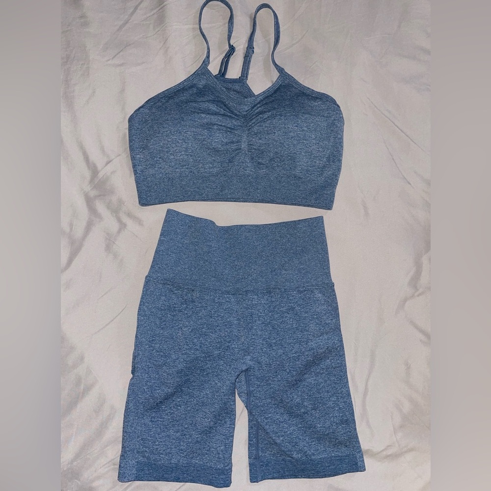 Sports Bra & High Waisted Biker Shorts Set
